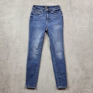 Judy Blue Skinny Fit Jeans Womens 5X27 (Fits 24X27) Blue Stretch Dark Wash‎
